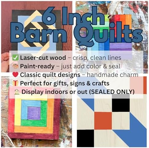 6" Christmas Barn Quilt Kit Set 4 | Snowman, Pine Tree, Snowflake - Image 4