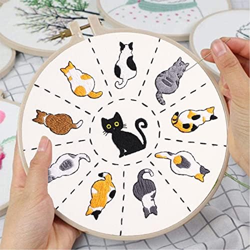 Louise Maelys Cute Cat Embroidery Kit for Beginners DIY Gift Craft - Image 3