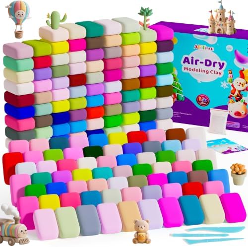 A‌RTPAR Air Dry Clay 156 Colors,Modeling Magic Clay for Kids Bulk Craft Kit by ARTPARencourageKidsexplorationartandcrafts