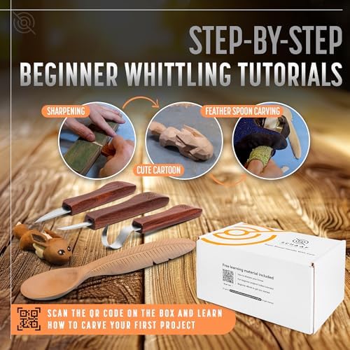Schaaf Tools 3-pc Beginner Wood Carving Kit for Whittling and Spoon Carving - Image 2