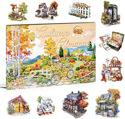 Autumn Landscape PET Sticker Book, Diecut Stickers for Journaling by Diuhofart