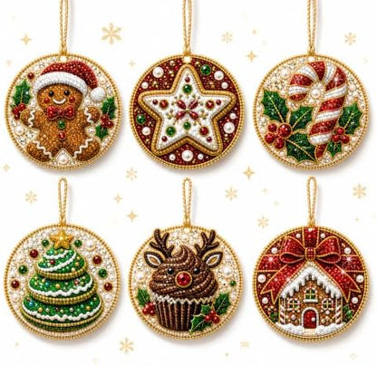6 Pcs Christmas Pearl Diamond Art Ornament Kit for Adults (A6pc) by Unknown