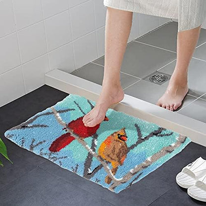 ZFFLYH Latch Hook Kits Rug, Cardinal Crocheting Carpet Rug with Printed Canvas for Adults Beginners, 20.5X15 Inch 2 - Cardinal - Image 6