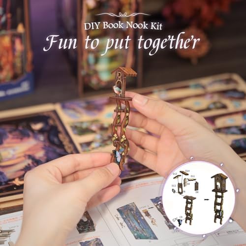 CUTEBEE Book Nook Kit DIY Miniature House Dollhouse Kit for Adults - Image 5