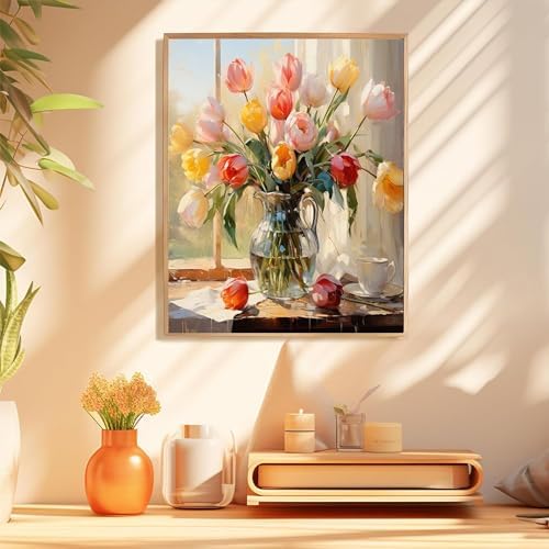 Arttoplus Flower Paint by Numbers Kit for Adults Canvas 16x20inch - Image 4