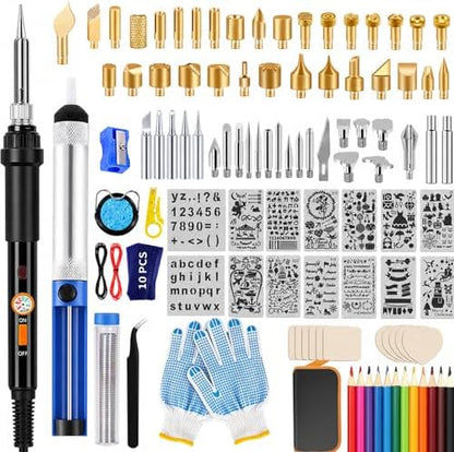 118PCS Wood Burning Kit, 60W Wood Burner, 59 Tips, 220-480°C by IVSUN