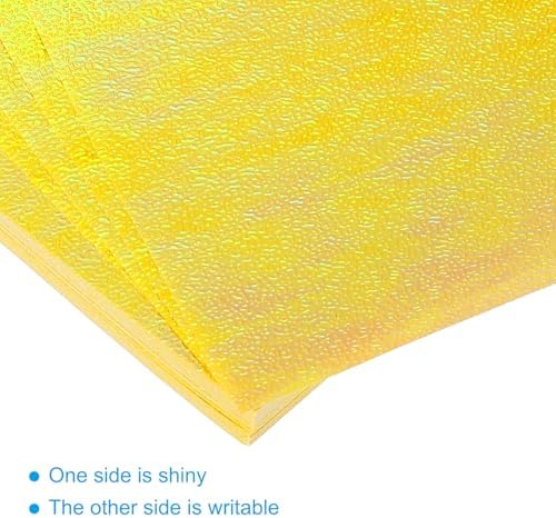 MECCANIXITY 100 Sheet Glitter Origami Paper 4x4 Inch Shiny Sparkly Square Folding Sheet 10x10cm Iridescent Paper for DIY Art, Craft Decor, Yellow - Image 4