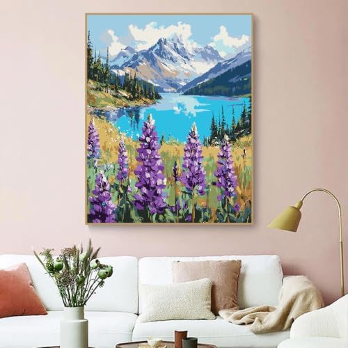 Landscape Paint by Numbers Kit for Adults Beginner,Mountain Scene,16x20" - Image 7