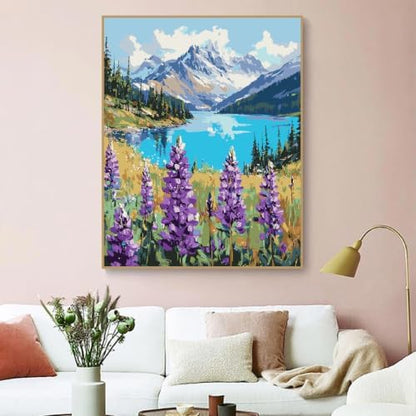 Landscape Paint by Numbers Kit for Adults Beginner,Mountain Scene,16x20" - Image 7