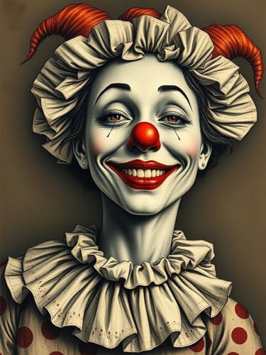 ZSYOUIDEAS Clown Diamond Painting Kits for Adults,Full Drill Diamond Art Kits for Beginners,Round 5D DIY Diamond Dots Paintings, Diamonds Pictures Gem Art and Crafts Home Decor 12x16 inch by ZSYOUIDEAS