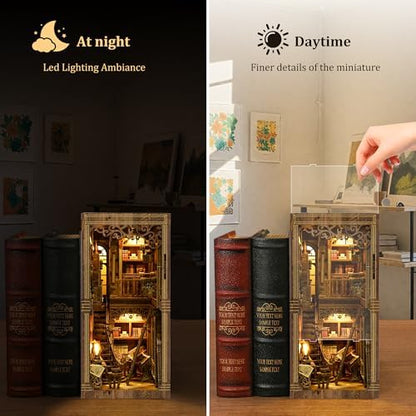 SUNNINO Book Nook Kit - DIY Miniature House Kit with LED Lights - Image 3