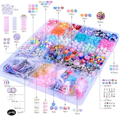 AIPRIDY 3200 Pieces Girls Toys Bracelet Making Kit, Unicorn/Mermaid Clay Beads Jewelry Activity Kit, DIY Crafts Birthday Christmas Gifts for Girls Ages 5 6 7 8 9 10 11 12 Years Old (Light Pink) - Image 6