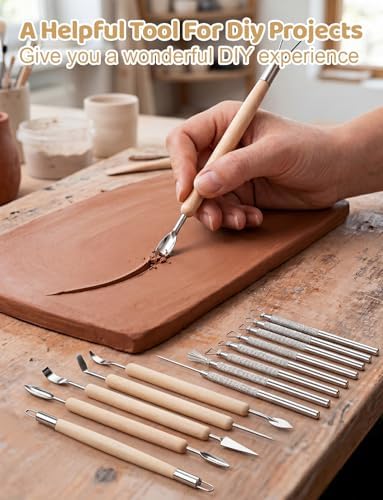14Pcs Clay Sculpting Tools Kit, Ceramic Clay Ball Stylus Dot Painting Tools, Air Dry Clay Tools Set for Carving, Dotting, Embossing, Shaping, Molding, Pottery Crafts, Nail Art, Rhinestone, Rock - Image 5