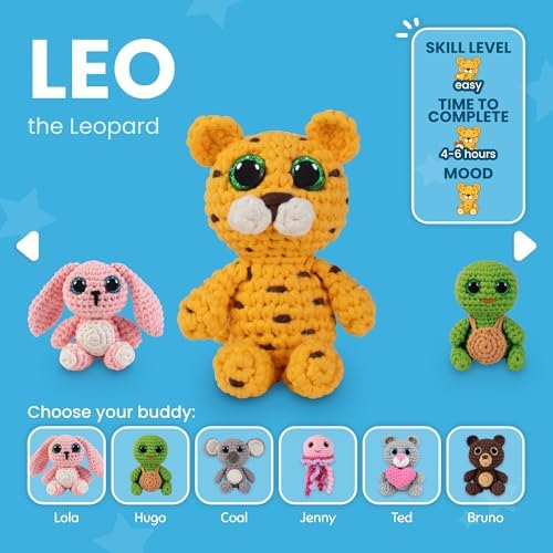 Cookie Box Crochet Kit for Beginners, Leopard Leo - Image 3