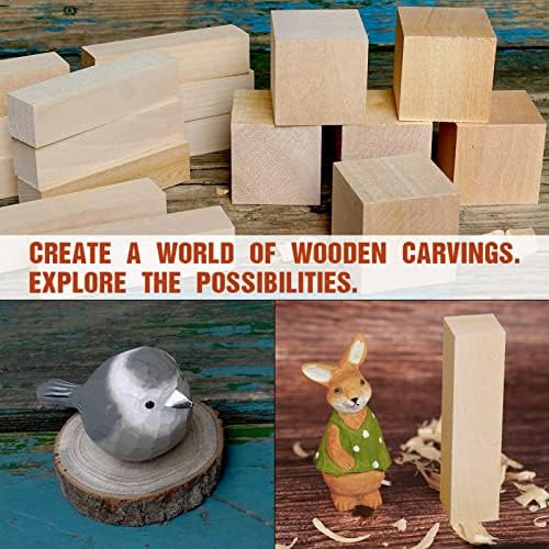 Basswood Carving Blocks, 20PCS Whittling Wood Blocks Kit with 2 Different Sizes, Bass Wood for Carving Easy to Use, for Kids and Adults - Image 7