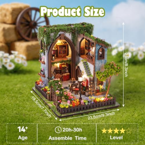 Miniature House Kit for Adults, Dollhouse Kit Garden with LED - Image 2