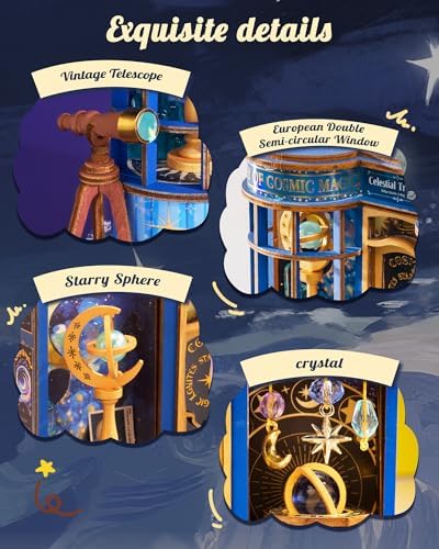 Rolife Magic Astronomy Shop Miniature Dollhouse Kit - Image 3