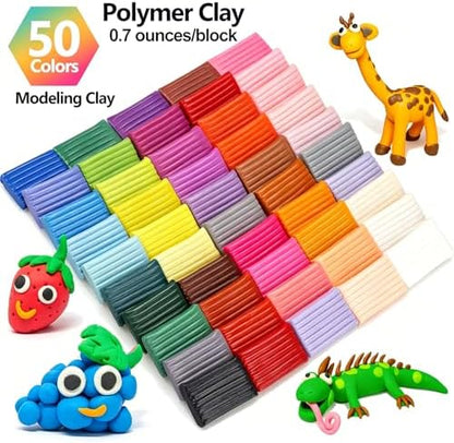 CiaraQ 50-Color Polymer Clay Oven Bake Modeling Kit - Image 3
