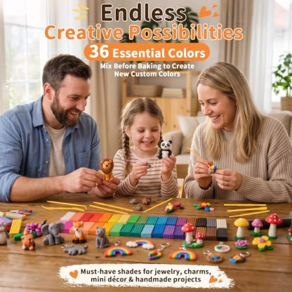 118 Pcs Polymer Clay Kit 36 Colors Oven Bake Clay 40g Large Block,Non-Toxic - Image 5
