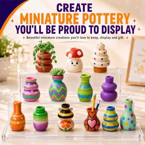 Precision Mini Pottery Wheel for Kids – Mini Pottery Kit with Strong Motor, Air Dry Clay & 6 Precision Shape Guides – Create Miniature Vases, Bowls & Candle Holders – Pottery Kit for Kids Ages 8-12 - Image 5