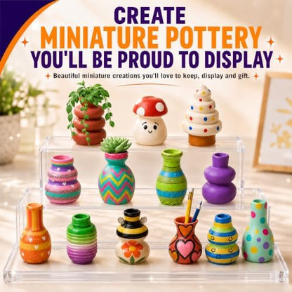 Precision Mini Pottery Wheel for Kids – Mini Pottery Kit with Strong Motor, Air Dry Clay & 6 Precision Shape Guides – Create Miniature Vases, Bowls & Candle Holders – Pottery Kit for Kids Ages 8-12 - Image 5