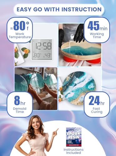 Jarezina 34OZ Epoxy Resin Kit, 1:1 Easy Mix Casting Resin for Crafts - Image 2