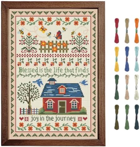 FREEBLOSS Cross Stitch Wall Hanging Kits Joy in The Journey 13.8 * 19.7inch by FreeandCreativeCraftsArt