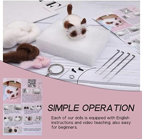 QMNNMA Needle Felting Kit for Beginners, Ragdoll Cat Wool Felting Kit - Image 3