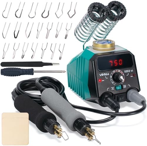 YIHUA 939D-VI Dual Pen Wood Burning Kit with Digital Display with 20 Wire Nibs, Detachable Wood Burning Pen, 2 Wood Pieces, Tweezers Used as Wood Burning Tool by YIHUA