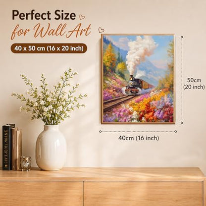 AUKELHJ Paint by Numbers Kit for Adults Beginner, Train, 16X20 Inch - Image 3