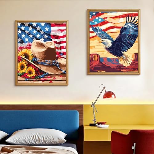 Yunnuo Paint by Numbers Kit for Adults 16x20 in,Bald Eagle in National Park - Image 4