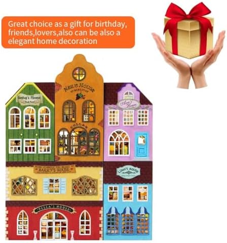 DIY Miniature Dollhouse Kit, Creative Wooden Doll House Craft Model with LED and Furniture for Christmas Birthday Gift (QH001) - Image 7