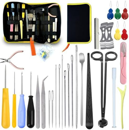 DIY Candle Making Supplies with Organizer Bag Mold Hook&Eye Punch Needle,Big Hole Long Needle Awl for Candle Making,Wick Trimmer& Dipper,Candle Tool Inserting Wick for Beginner by Nimozekd