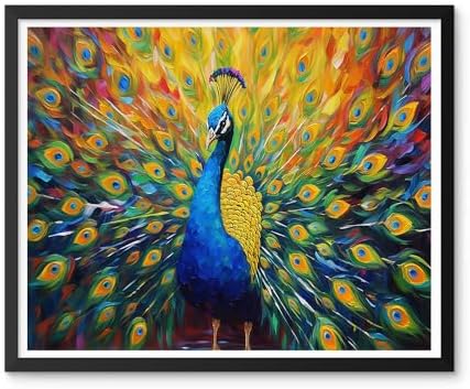 Natuyalo Peacock Paint by Numbers Kit for Adults - Animal Paint by Number on Canvas Without Frame, DIY Acrylic Painting for Ideal Gift Home Wall Decor (16x20 Inch) - Image 2