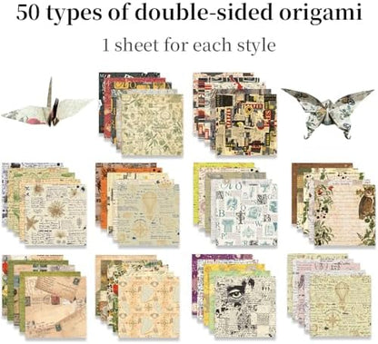 6x6" Origami Paper,50Sheets Double Sided Colored Paper,Square Craft Paper - Image 3