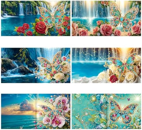 C'eitura 6Pcs Butterfly Diamond Art Painting Cards Special Shaped - Image 2