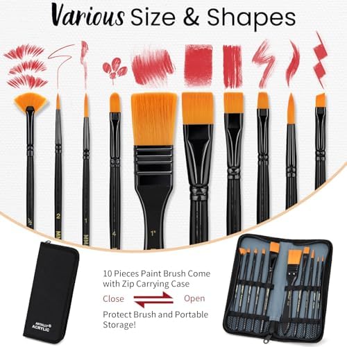 ARTALLY 66-Piece Acrylic Painting Kit with Desktop Easel,32 Colors Acrylic Paint Set(22ML), Paint Brush Set & Case, Brush Basin, Complete Art Supplies Painting Set for Adults, Artists, Beginners - Image 5
