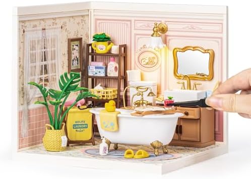 Rolife Super Creator-DIY Plastic Miniature House for Adults, Mini Blocks Model Kit Building Sets, DIY Crafts/Hobbies/Building Blocks Toys for Adults (Pop Bubble Bathroom) - Image 2