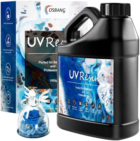 1000g UV Resin, Crystal Clear for Beginners and Professionals, UV Resin Hard Type Kit for Jewelry Making, Earrings, DIY Craft by OSBANG