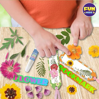 Creative Flower Press Kit for Kids, FunKidz 9 Layers Wooden Pressed Flowers Plants Art with Frames DIY Set Make Bookmarks Decorate Cards Craft Gift for Girls Boys - Image 3