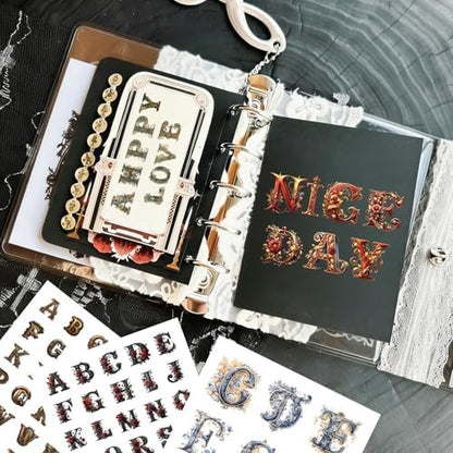 Alphabet Number Vinyl Stickers 50Sheets for Scrapbook Junk Journal Supplies - Image 4