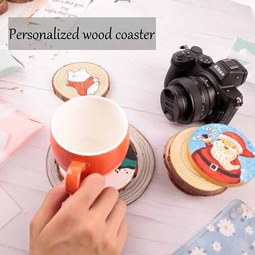 Natural Wood Slices for Crafts, 70 Pcs Unfinished Pine Wood Circles - Image 4