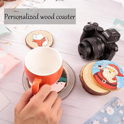 Natural Wood Slices for Crafts, 70 Pcs Unfinished Pine Wood Circles - Image 4