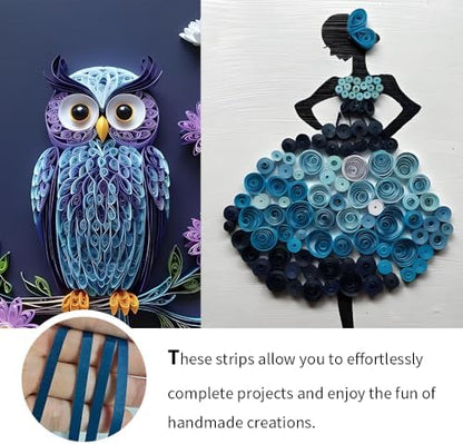 Acoeitl Quilling Paper Strips 240 Strips Dark Blue Paper Quilling Set Width 5mm Length 53cm Quilling Supplies DIY Quilling Paper Quilling Art Strip for Crafts (2 Pack) - Image 5