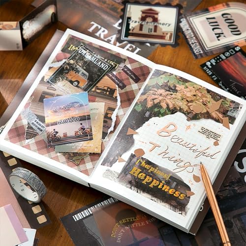 Travel Scrapbooking Supplies Kit, A6 Notebook, Vintage Junk Journaling Kit - Image 5