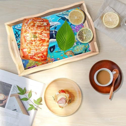 DOTSOPS Marine Organisms Diamond Art Serving Tray with Handle for Adults - Image 4