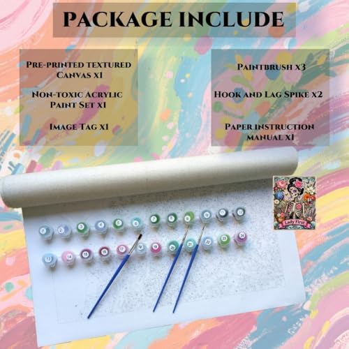 ACANDYL Halloween Paint by Numbers Kit for Adults Beginner Skull DIY Painting Kits for Adults Beauty Easy Adult Paint by Number Kits on Canvas Color by Numbers for Gifts Home Wall Decor 16x20 Inch - Image 6