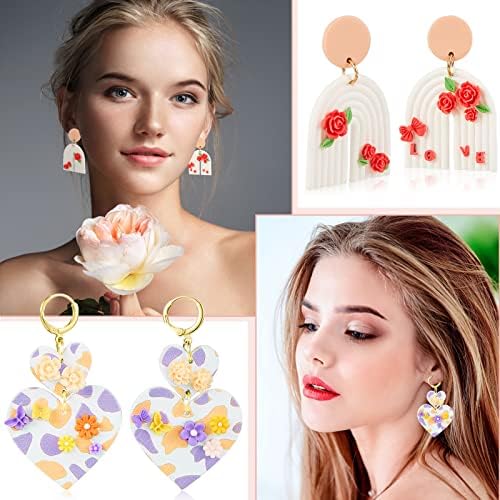 Zeyune 16 Pcs Summer Small Flower Polymer Clay Molds, Mini 3D Silicone Resin Casting Molds for Earring Making Jewelry DIY, Includes Alphabet, Flower, Heart and Bow Shapes(Cameo & Rose) - Image 6