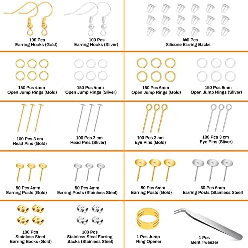 Hypoallergenic Earring Making Kit, 2000Pcs Earring Making Supplies Kit - Image 3