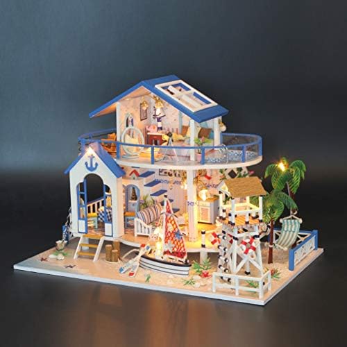 GuDoQi DIY Miniature Dollhouse Kit, Miniature House Kit 1:24 Scale,Tiny House kit with Music and Furniture Kit, Great Gift for Birthday Christmas, Blue Sea Legend - Image 6